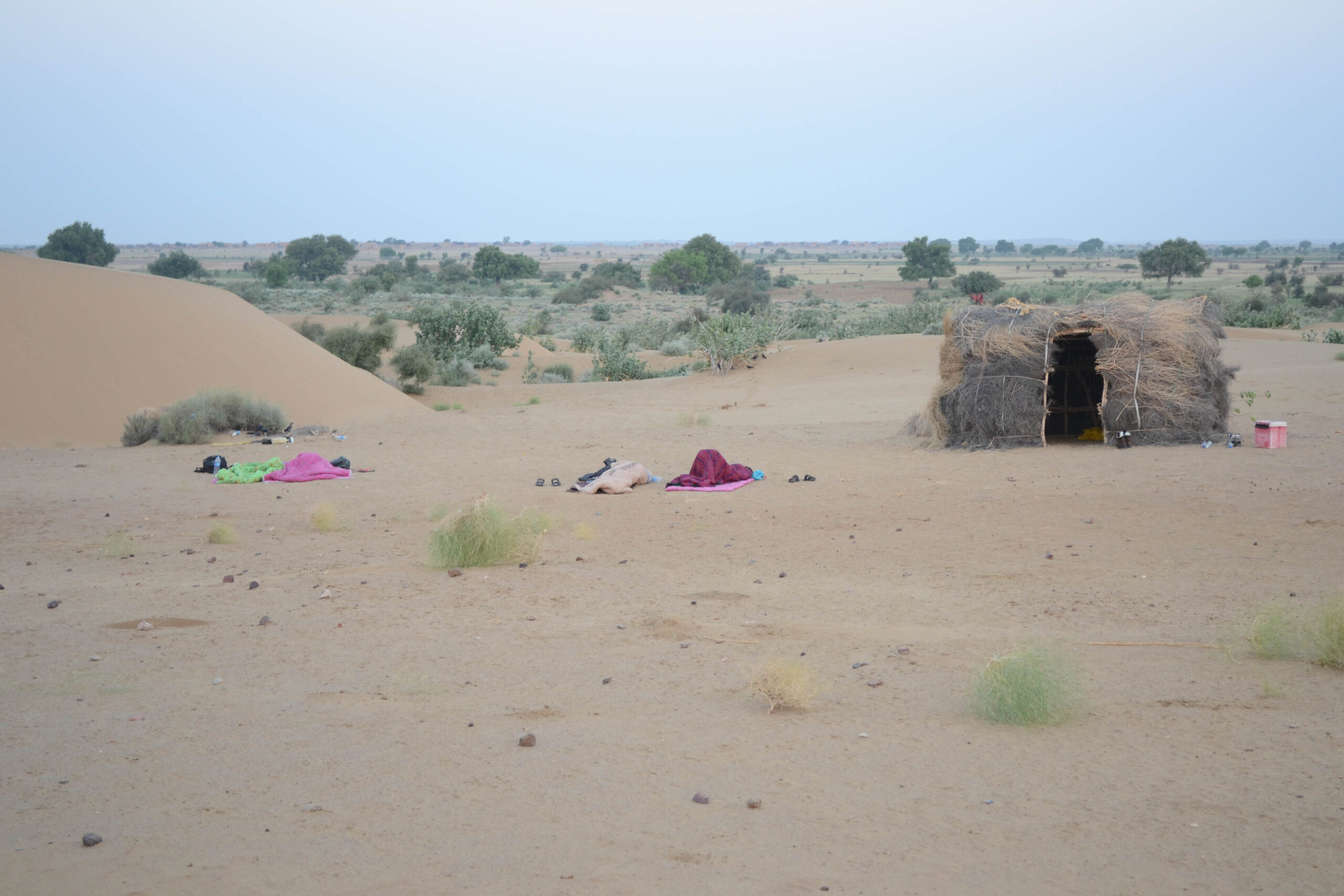 Overnachten in de openlucht in de Tharwoestijn, India